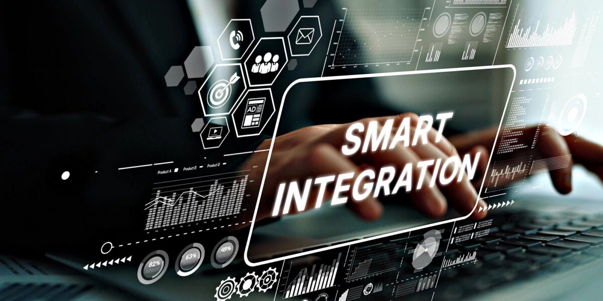 Smart integration concept with digital technology interface