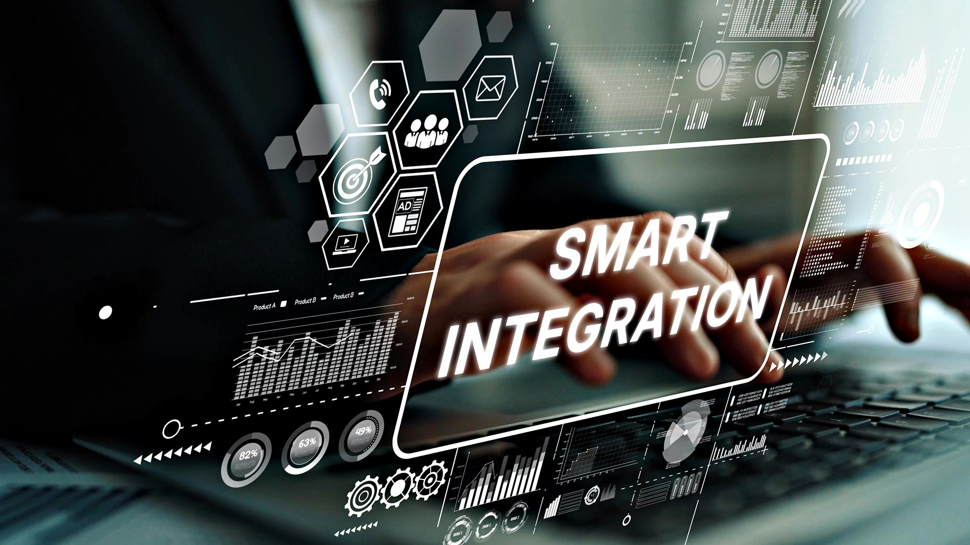 Smart integration concept with digital technology interface