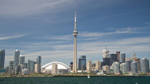Toronto skyline with CN Tower and downtown skyscrapers