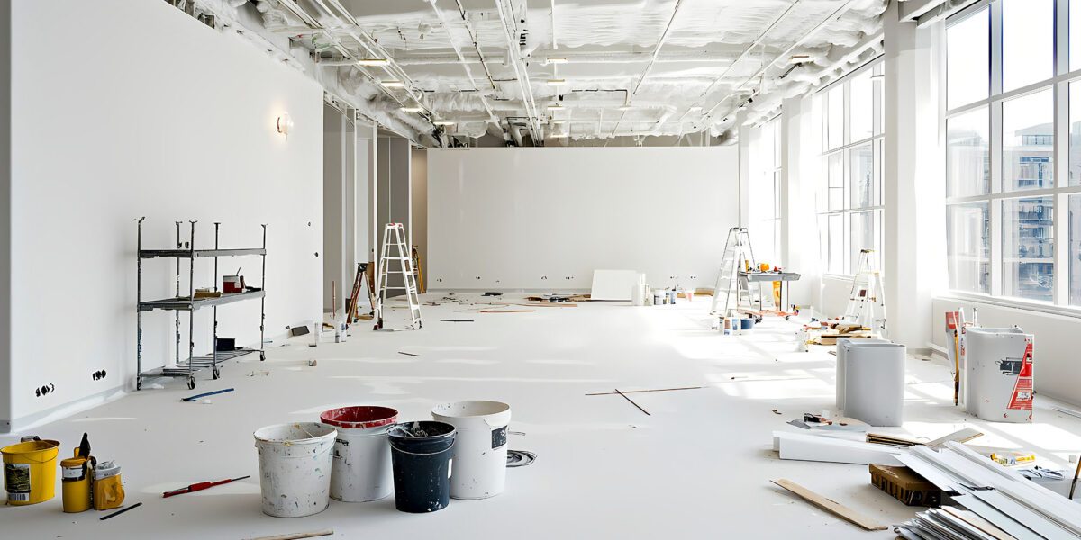 Open space commercial renovation in progress