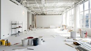 Open space commercial renovation in progress