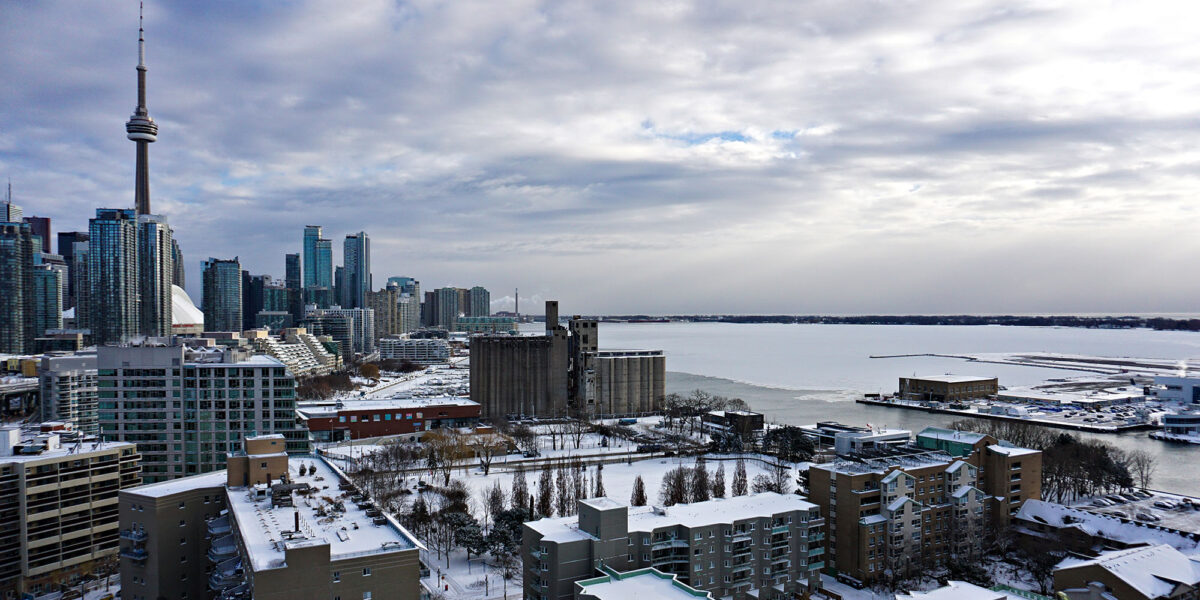 Toronto Cityscape Winter Snowy City