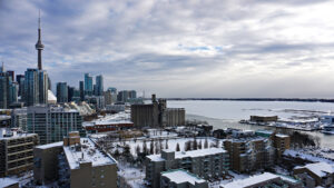 Toronto Cityscape Winter Snowy City