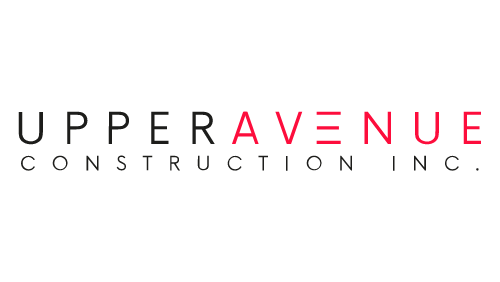 Upper Avenue Construction Inc logo with black and red text
